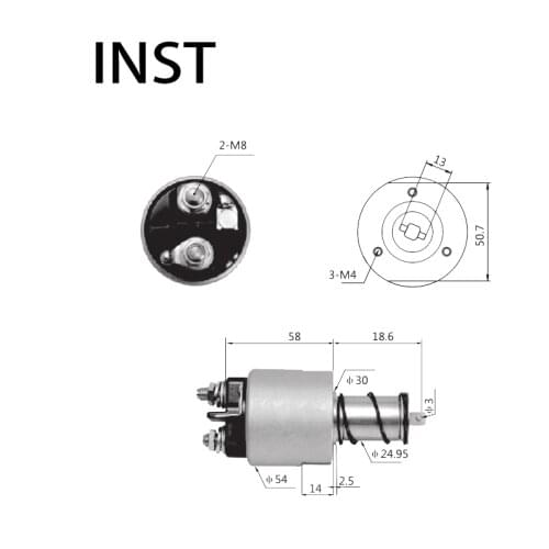 ELECTROMAGNETIC SWTICH SOLENOID FOR 12V 1.2KW 594392 1-493 0331401038 0331401045 0331402002 130302 130302Z 333137 P308425