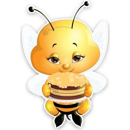 Fuzhen Boutique Decals Exterior Accessories The Bee Holds The Honey Cake PVC Quality Decal Vinyl Car Stickers Funny Decorative