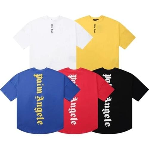 Palm Angels 21SS Letter Logo Short sleeve t-shirt for men and women, in cotton, simple and versatile, round neck