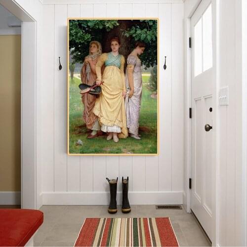 Citon Charles Edward Perugini《A Summer Shower》Canvas oil painting World Famous Artwork Picture Modern Wall Decor Home Decoration