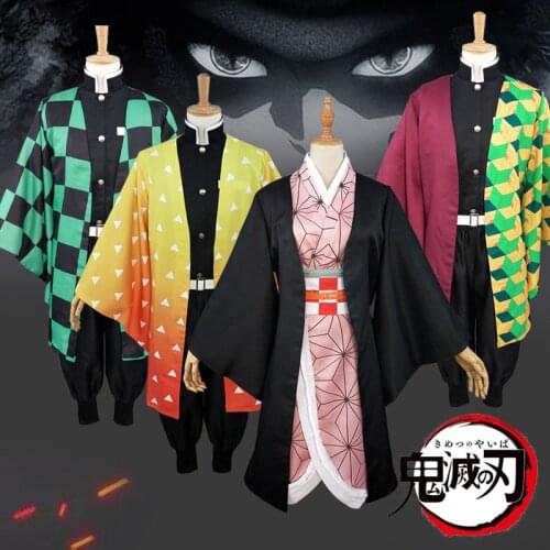 Anime Demon Slayer Kimetsu no Yaiba Cosplay Costume Kamado Tanjirou Kamado Nezuko Agatsuma Zenitsu Tomioka Giyuu Cosplay Costume