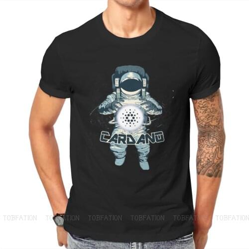 Cryptocurrency Crypto Miner Cardano ADA Astronaut Tshirt Oversized Graphic T Shirt Punk Hot Sale Cotton O-Neck Mens Clothing
