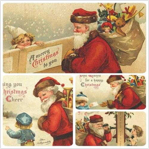 HOT NEWE Santa gift 20CMX4PCS Assorted Cotton Linen Printed Quilt Fabric DIY Sewing Patchwork Home Textile decoration