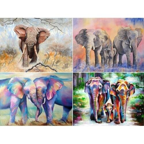 Animal DIY Diamond Embroidery Elephant 5D Cross Stitch Diamond Painting Rhinestones Full Square Mosaic kits home decor