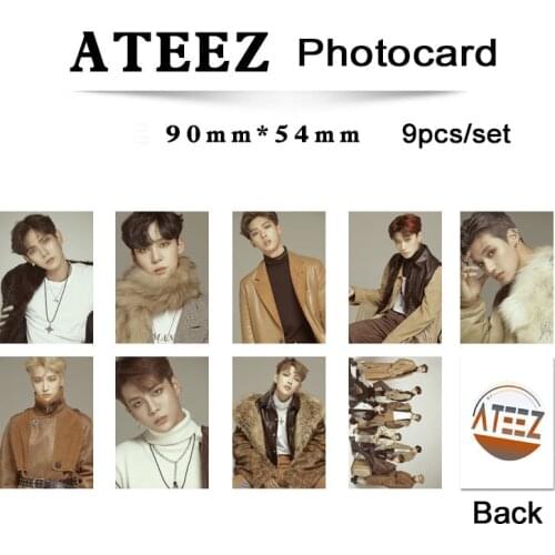 Kpop Ateez album photocard set self made double side high definition Picture K-pop Ateez album photo card poster new arrivals
