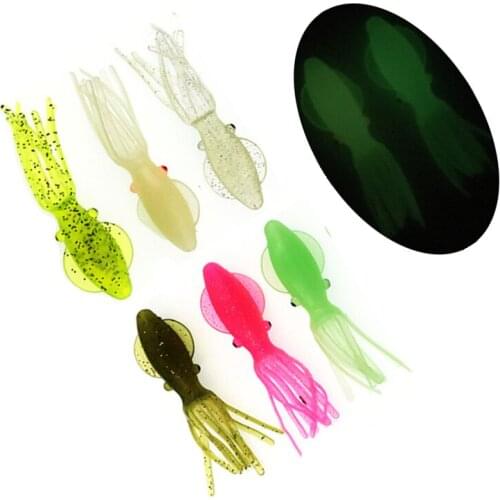 New Soft Octopus Squid Bait 30Pcs Luminous Scented Swimbait 8.5cm 6.5g Silicone Artificial Outdoor Lure Fishing accessories