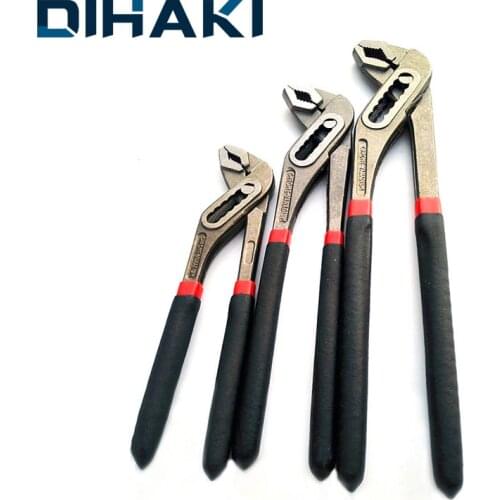 DIHAKI Water Pump Pliers 8in 10in 12in Plumbing Nipper Straight Jaw Groove Joint Plier Quick-release Multitool High Carbon Steel