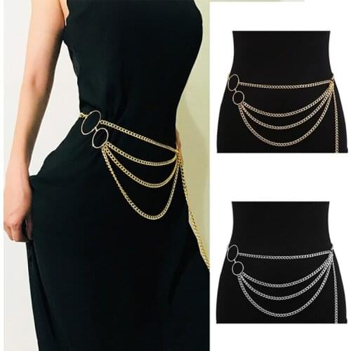 Tassel Gold Chain Belt Ladies Dresses Designer Brand Luxury Punk Fringe Silver Waist Belts Female Metal Golden Dress Belt