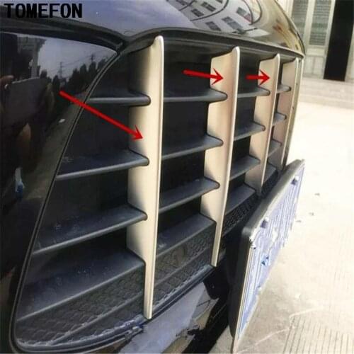 TOMEFON Stainless Steel Front Head Grille Racing Grill Accessories Moulding Auto Accessories 6PCS For Macan 2014 2015 2016 2017