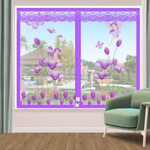 Insect Fly Mosquito Window Screen Curtain Zipper Opening and Closing Self-Adhesive Mosquito-Proof Net for Kitchen Home Protector