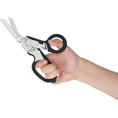 Scissors Folding 6 in 1 Scissors Emergency Response Shears Home Repair Carbide Glass Breaker Oxygen Tank Wrench Ring Cutter