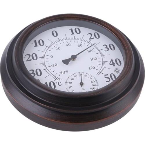 Vintage Thermometer Hygrometer Large Scale ℃ ℉ Display Humidity Monitor 63HF