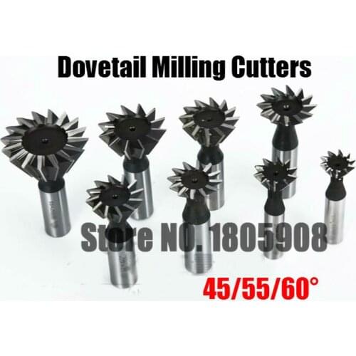 1PCS 45/55/60 Degree HSS Dovetail Cutter End Mill Milling 10mm 12mm 14mm 16mm 18mm 20mm 25mm 30mm 32mm 35mm 40mm 45mm 50mm 60mm