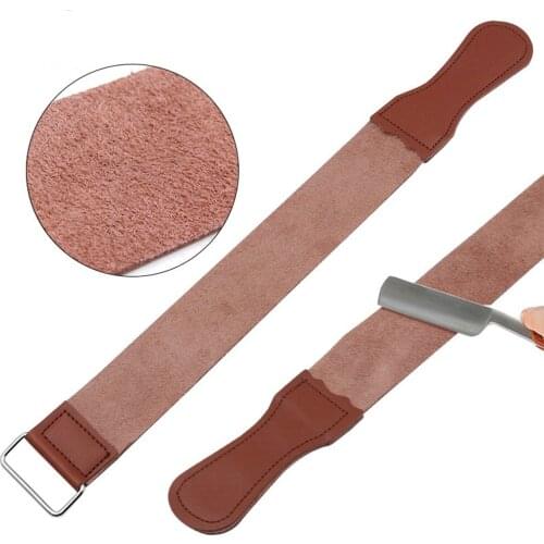 1Pcs Sharpening Strop Professional Knife Sharpener Barber Leather Strop Straight Razor Fold Knife Leather shaving Strop belt