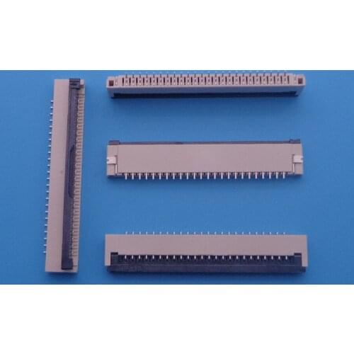 10pcs/lot FPC FFC flat cable connector socket 24pin 1.0mm Pitch for Laptop keyboard interface