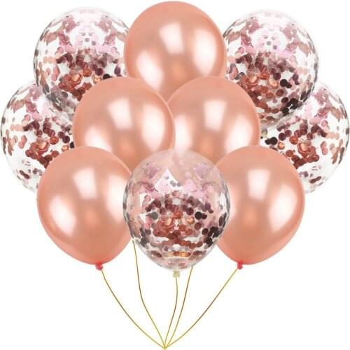 10pcs/lot Latex Balloons and Colored Confetti Birthday Party Decorations Rose Pink Wedding Party Decor Helium Ballon 12inch