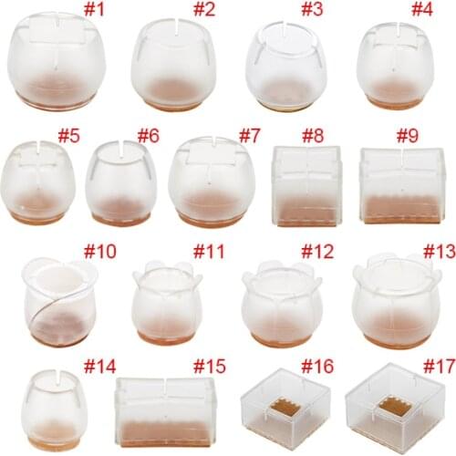 10pcs Silicone Rectangle Square Round Chair Leg Caps Feet Pads Furniture Table Covers Wood Floor Protectors TP899