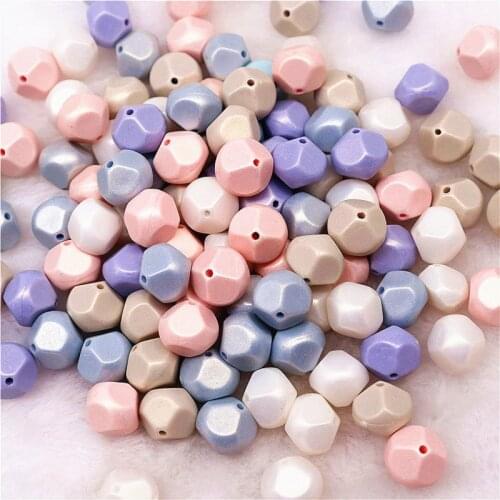 10g 13*14mm Macarons Acrylic Beads Rhombus Pearlescent Loose Beads for Jewelry Making DIY Handmade Accessories