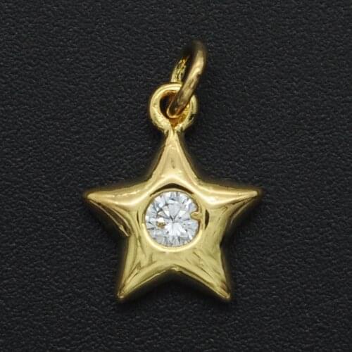 13x9mm 100% CZ Zircon DIY Jewelry Star Charm Pendant Wholesale Jewellery Accessories Jewellwery Finding Supplies