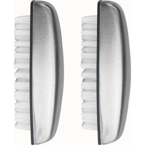2 Pcs Nail Brush,Stainless Steel Hand Wash Brushes Fingernail Brush,for Cleaning Nails,Hand,Bathroom&Kitchen