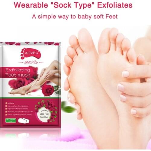 2pcs/Pair Rose Essence Feet Exfoliating Foot Mask Moisturizing Foot Film SPA Pedicure Foot Peel Mask Foot Care TSLM2