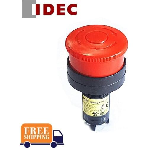 2PCS IDEC SWITCH HW1E-BV HW1E-BV411R 1NO 1NC 22mm Emergency stop button switch