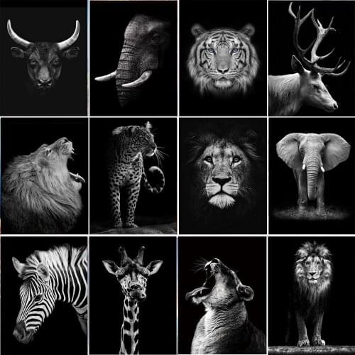 5d DIY diamond painting tiger lion elephant combination embroidery mosaic combination home decoration