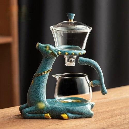 Zq Automatic Tea Set Lazy Full & Semi Automatic Tea Making Device Glass Tea Set Household Magnetic Teapot