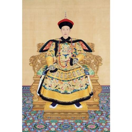 Frameless painting Chinese style traditional painting emperor Hongli portrait giant poster Wall Decorative Art home decor