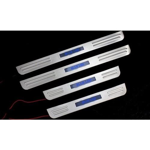 Free ship chomre decorative escutcheon LED door sills thresholds for MAZDA CX-7 CX 7 2010 2011-2013 car styling auto accessories