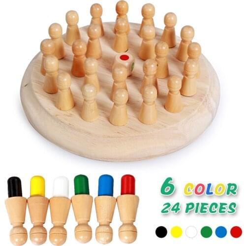 Childrens Intelligent Toys Colorful Memory Chess Wooden Memory Matchstick Chess Game Memory Chess Home Intellectual Toys