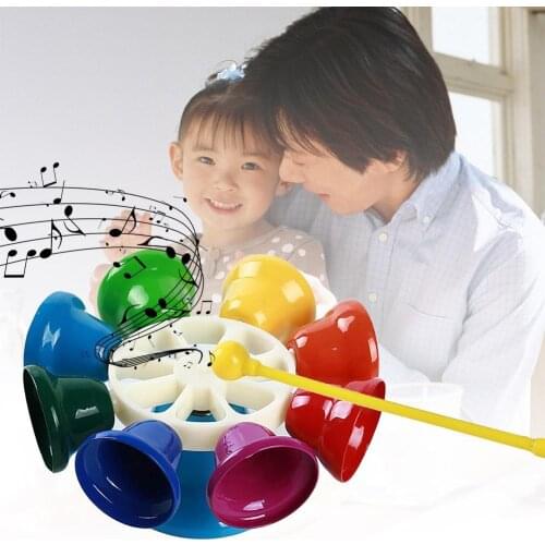 HOT 8-Tone Hand Bells Kids Children Musical Octave Percussion Instrument Sound Toy Percussion Instrument Kid Music Puzzle Toy