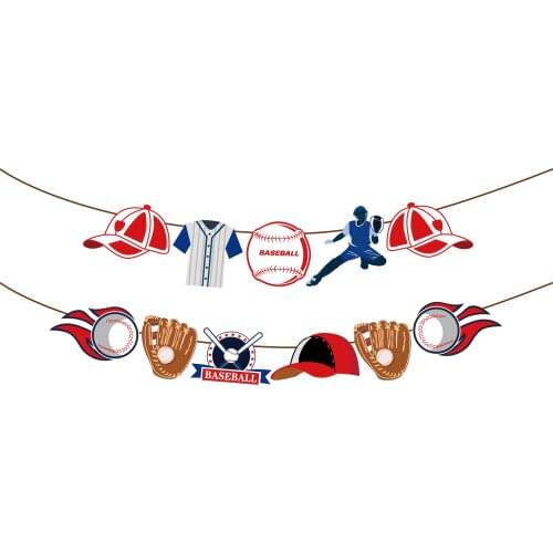 Baby Shower DIY Sports Baseball Kids Birthday Banner Wall Baseball Hanging Bunting Kids Party Favors Decorations