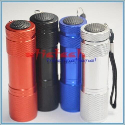 By dhl 200pcs practical mini Portable Mini LED Flashlight Torch 9led Pocket Light 1 Switch Modes Outdoor Camping Light USE AAA