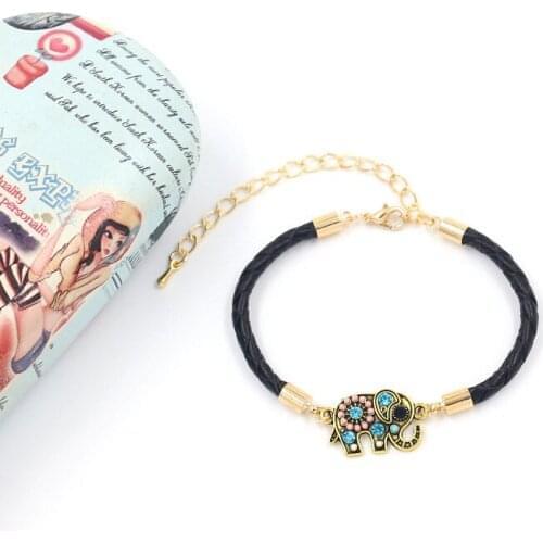 European and USA Popularity Alloy of New Style of Bohemia Bracelets Inlaid Elephant Leather Rope Individual Character Jewelry