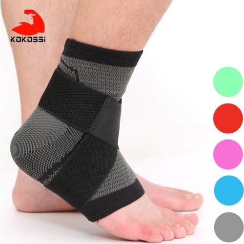 KoKossi One Piece 3D Sport Ankle Brace Protector Compression Ankle Support Pad Elastic Nylon Strap Brace for Football Basketball