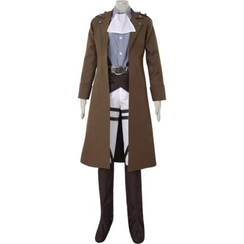 Attack on Titan Survey Corps Cosplay Costume Shingeki no Kyojin Levi Ackerman Long Coat Cosplay Costume Custom Made
