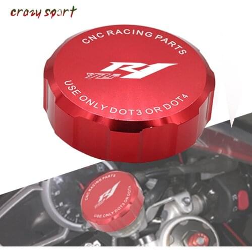 Motorcycle Front Brake Fluid Reservoir Cover Cap For YAMAHA YZFR1 YZF R1 2000-2021 2017 16 15 14 13 CNC Motor Red Blue Black
