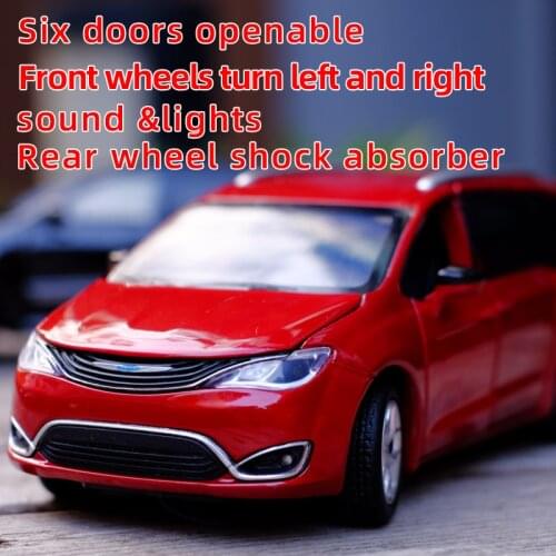 1:32 Chrysler Pacifica MPV Metal Alloy Diecast Car Model Miniature Model With Sound Light Model Gift Toys For Childrens Vehicle