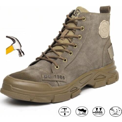 Men Indestructible Work Shoes Men Boots Waterproof Anti-puncture Safety Shoes Men Anti-smash Work Boots Steel Toe Sneakers