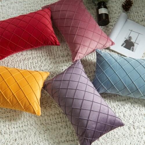 1pc 30x50cm Soft Velvet Cushion Cover Decorative Pillow Cases Solid Color Living Room Sofahome Decor Throw Pillowcase