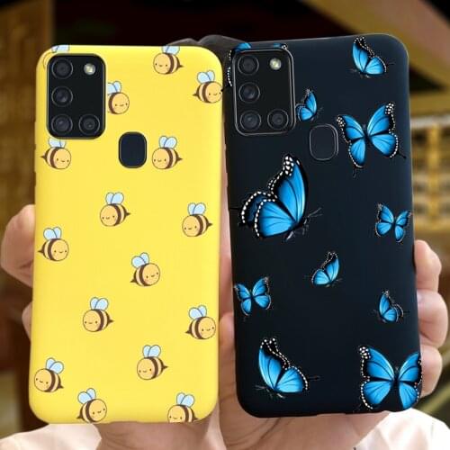 Flowers Painted Hard PC Back Cover For Samsug A21S Case Camera Protector Bumper For Samsung Galaxy A21S A 21S A217F Back Cover