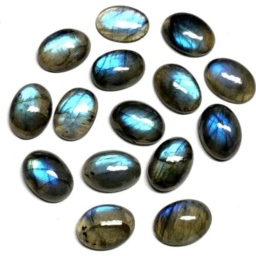 Wholesale 4pcs/lot Strong Blue Flash Labradorite Beads,Gem stone Cabochon 13x17mm Oval Gem Cabochon,Ring Face