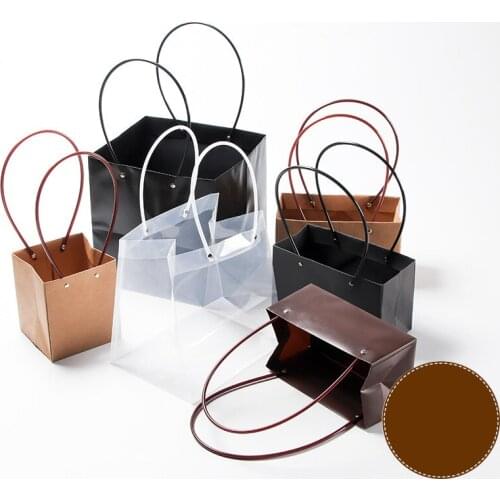 Transparent handhold flower bags pvc portable gift bag flower packaging cases waterproof plastic bag party supplies packing case