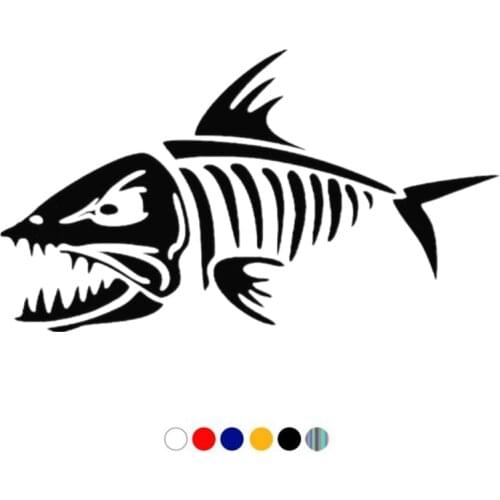 CS-1745A# Fish-Salmon Bone Funny Car Sticker Waterproof Vinyl Decal For Boat Laptop Yacht Auto Styling Removable Decor