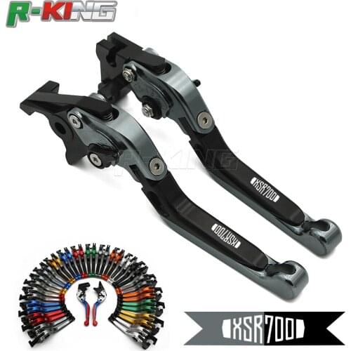 With Logo For Yamaha XSR 900 XSR900 ABS 2016-2018 Red&Titanium Adjustable Folding Extending CNC Motorcycle Brake Clutch Lever