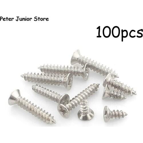 100pcs/lot M2 x4/5/6mm/8mm/12mm/16mm Alloy Steel Phillips Screws Countersunk Flat Head Self Tapping Wood Screw Bolts GMN
