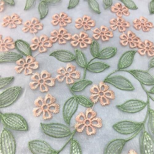 Lace161 Florals Embroidered Mesh Lace Fabric For Womens Dresses/Evening Dresses/Wedding Dresses/Curtain/Home Decoration Fabrics