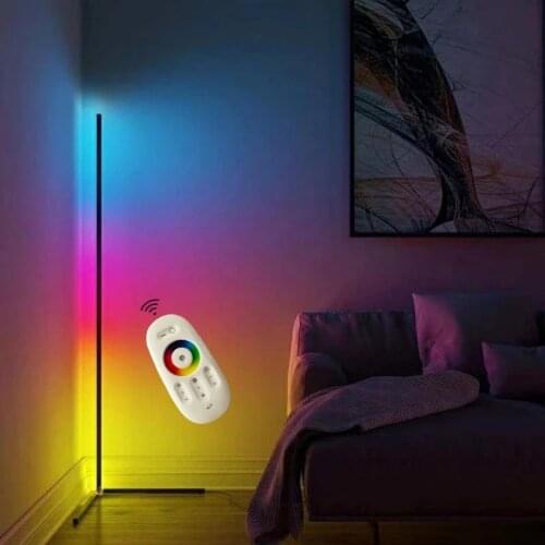 Modern RGB Remote LED Floor Lamps Dimming Black White Standing Lamp simple App Corner standing Lamp for Living Room Loft Bedroom