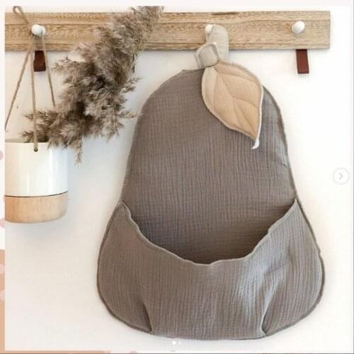 Nordic Ins Storage Bag New Cotton Handmade Pear Shape Wall Hanging Basket Childrens Room Fabric Ttoy Storage Bag
